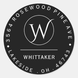 Étiquette d'adresse de retour circulaire monograph