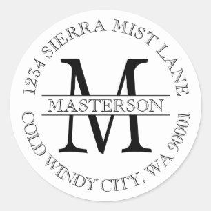 Étiquette d'adresse de retour circulaire monograph