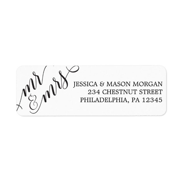 Étiquette d'adresse de retour Classique Script M.  (Devant)