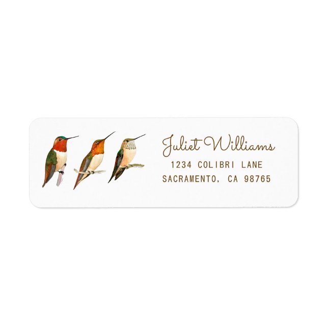 Étiquette d'adresse de retour Colibri (Devant)
