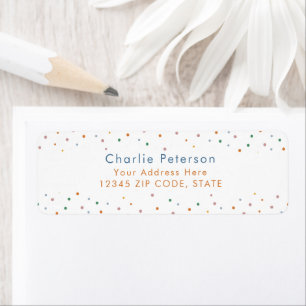Étiquette d'adresse de retour Confetti Coloré