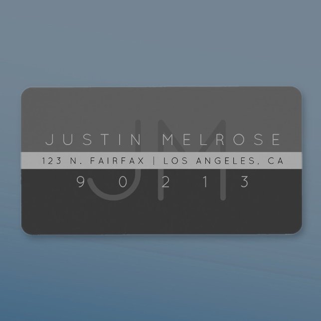 Étiquette d'adresse de retour contemporaine | Gris (Créateur téléchargé)