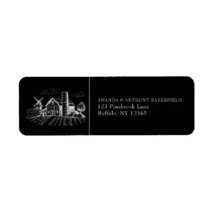 Étiquette d'adresse de retour Country Western