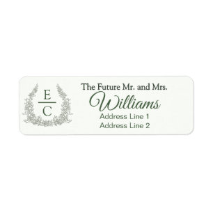 Étiquette d'adresse de retour Crête de monogramme