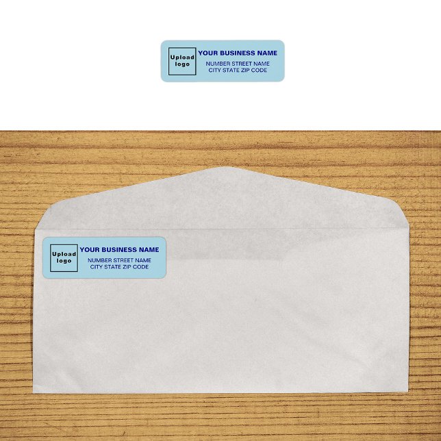 Étiquette d'adresse de retour d'affaires en bleu m (Monochrome blue return address label on envelope)
