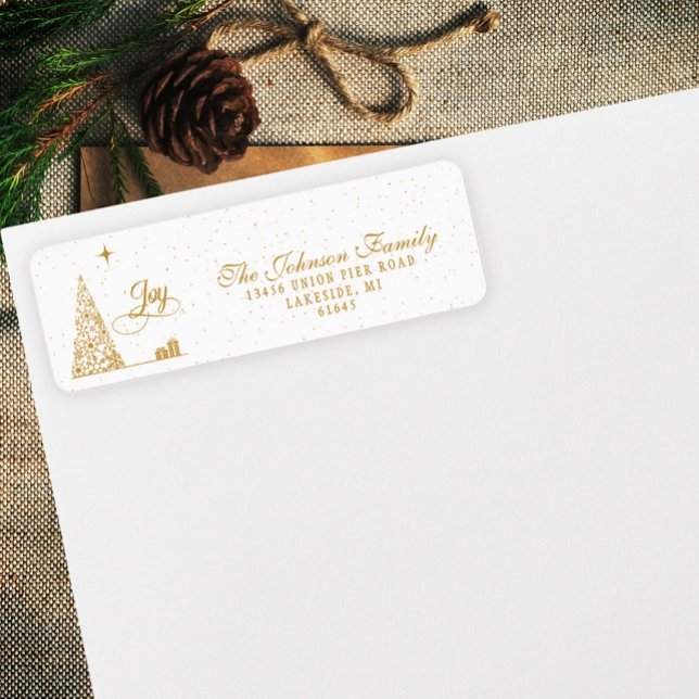 Étiquette d'adresse de retour d'arbre de Noël de s (Créateur téléchargé)