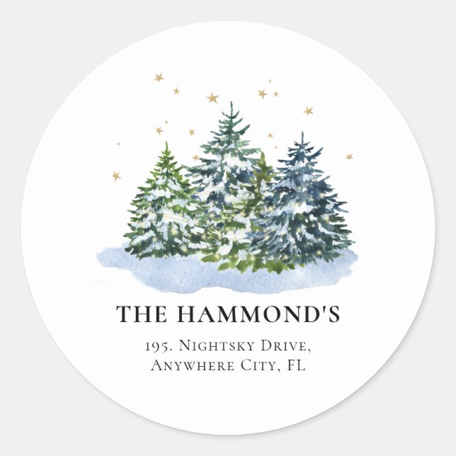 Étiquette d'adresse de retour d'arbre de Noël hive (Devant)