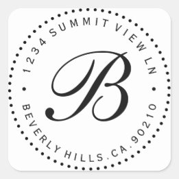 Étiquette d'adresse de retour d'arrondi personnali