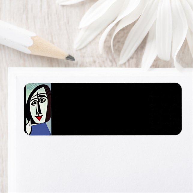 Étiquette d'adresse de retour d'art abstrait (En situation)