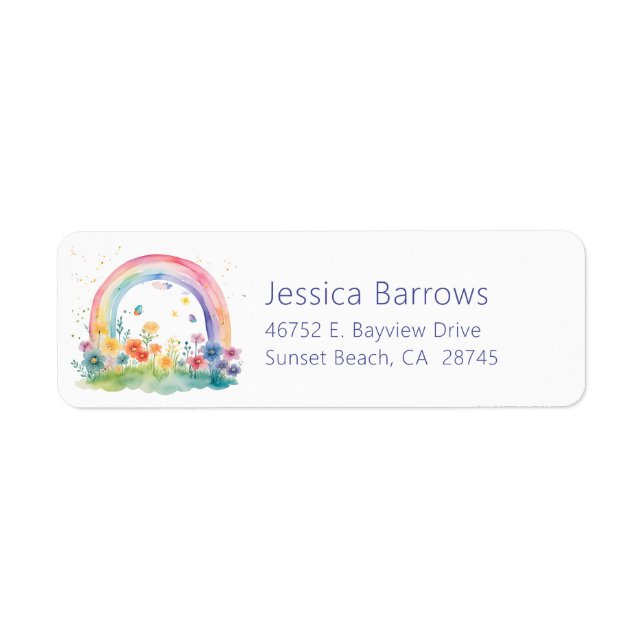 Étiquette d'adresse de retour de Baby Shower Boho  (Devant)