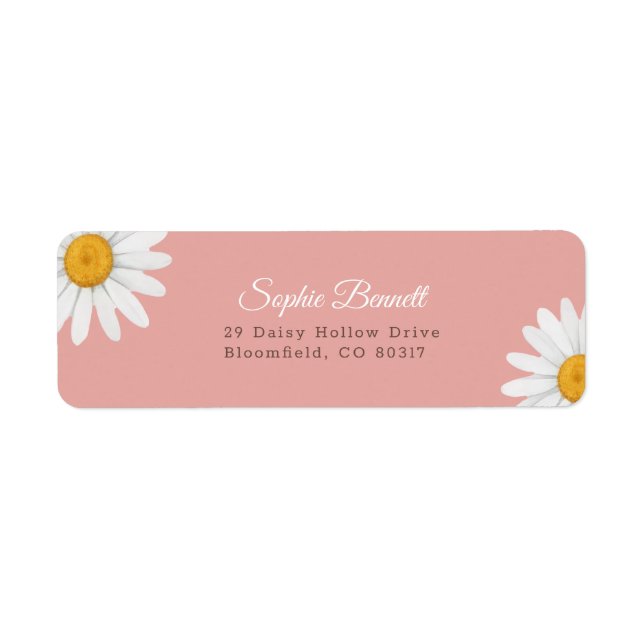Étiquette d'adresse de retour de Baby Shower Fleur (Devant)