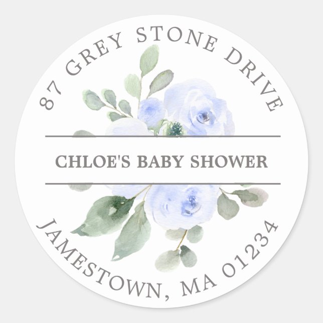 Étiquette d'adresse de retour de Baby Shower Fleur (Devant)