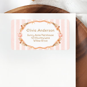 Étiquette d'adresse de retour de Baby Shower Fleur