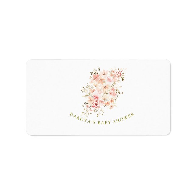 Étiquette d'adresse de retour de Baby Shower Fleur (Devant)