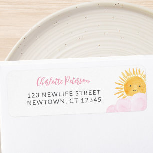 Étiquette d'adresse de retour de Baby Shower Rayon