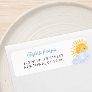 Étiquette d'adresse de retour de Baby Shower Rayon