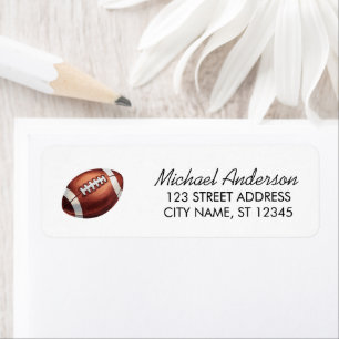 Étiquette d'adresse de retour de ballon de footbal