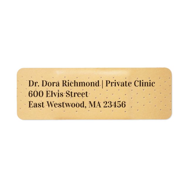 Étiquette d'adresse de retour de bandage médical (Devant)