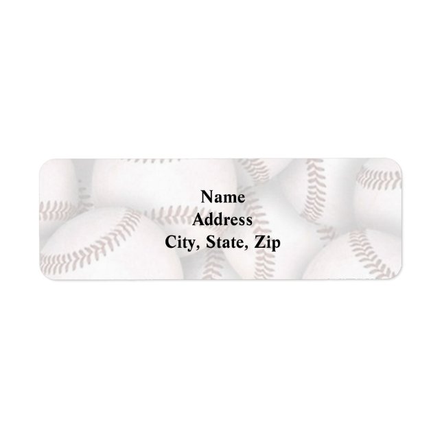 Étiquette d'adresse de retour de baseball (Devant)