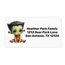 Étiquette d'adresse de retour de bébé Frankenstein