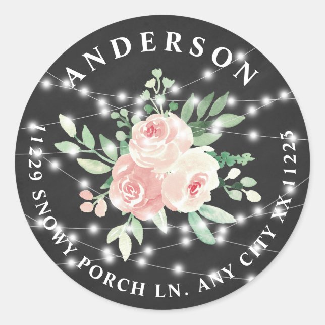 Étiquette d'adresse de retour de bouquet floral ro (Devant)