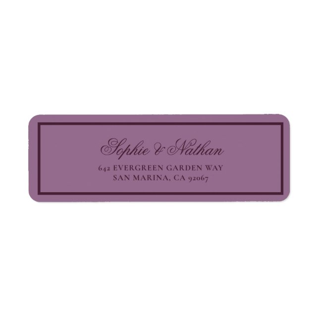 Étiquette d'adresse de retour de calligraphie d'au (Devant)