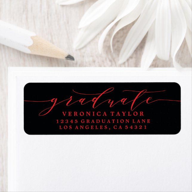 ÉTIQUETTE D'ADRESSE DE RETOUR DE CALLIGRAPHIE MINI (En situation)