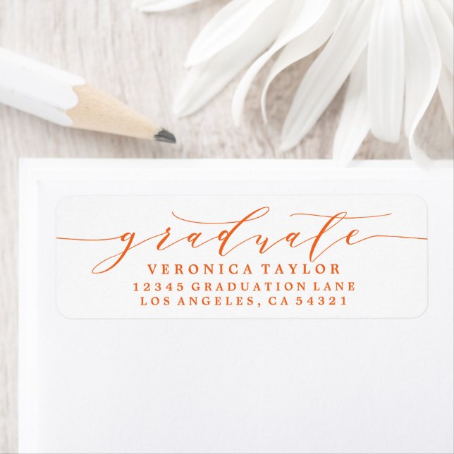 ÉTIQUETTE D'ADRESSE DE RETOUR DE CALLIGRAPHIE MINI (En situation)