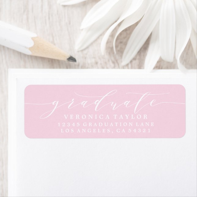 ÉTIQUETTE D'ADRESSE DE RETOUR DE CALLIGRAPHIE MINI (En situation)