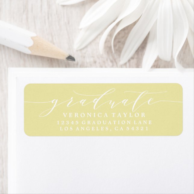 ÉTIQUETTE D'ADRESSE DE RETOUR DE CALLIGRAPHIE MINI (En situation)