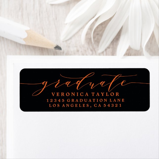 ÉTIQUETTE D'ADRESSE DE RETOUR DE CALLIGRAPHIE MINI (En situation)