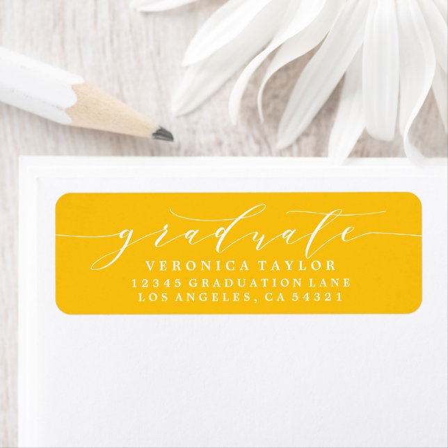 ÉTIQUETTE D'ADRESSE DE RETOUR DE CALLIGRAPHIE MINI (En situation)