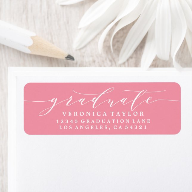 ÉTIQUETTE D'ADRESSE DE RETOUR DE CALLIGRAPHIE MINI (En situation)
