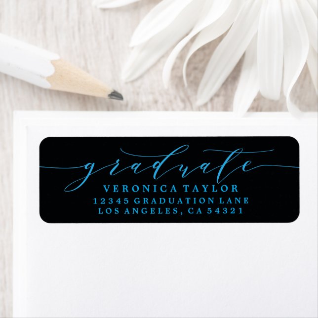 ÉTIQUETTE D'ADRESSE DE RETOUR DE CALLIGRAPHIE MINI (En situation)