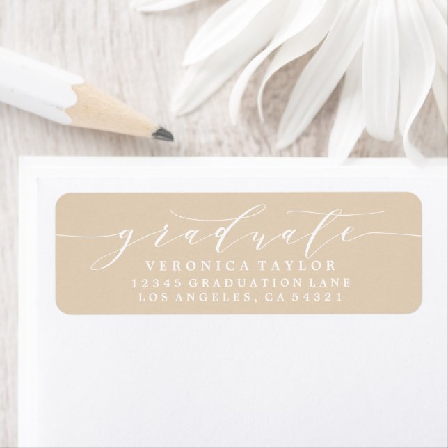 ÉTIQUETTE D'ADRESSE DE RETOUR DE CALLIGRAPHIE MINI (En situation)