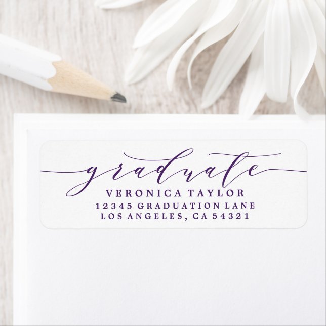 ÉTIQUETTE D'ADRESSE DE RETOUR DE CALLIGRAPHIE MINI (En situation)