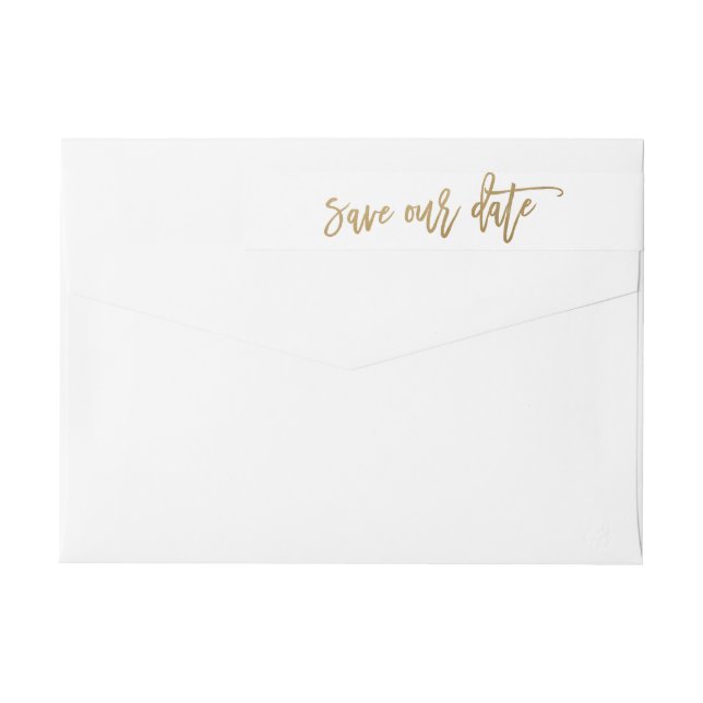 Étiquette d'adresse de retour de calligraphie Sauv (Dos)