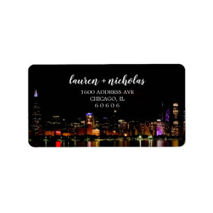 Étiquette d'adresse de retour de Chicago Skyline