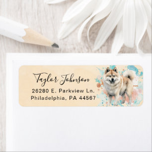 Étiquette d'adresse de retour de chien Akita