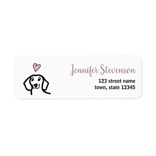 Étiquette d'adresse de retour de chien Dachshund (Devant)