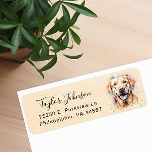 Étiquette d'adresse de retour de chien labrador ja