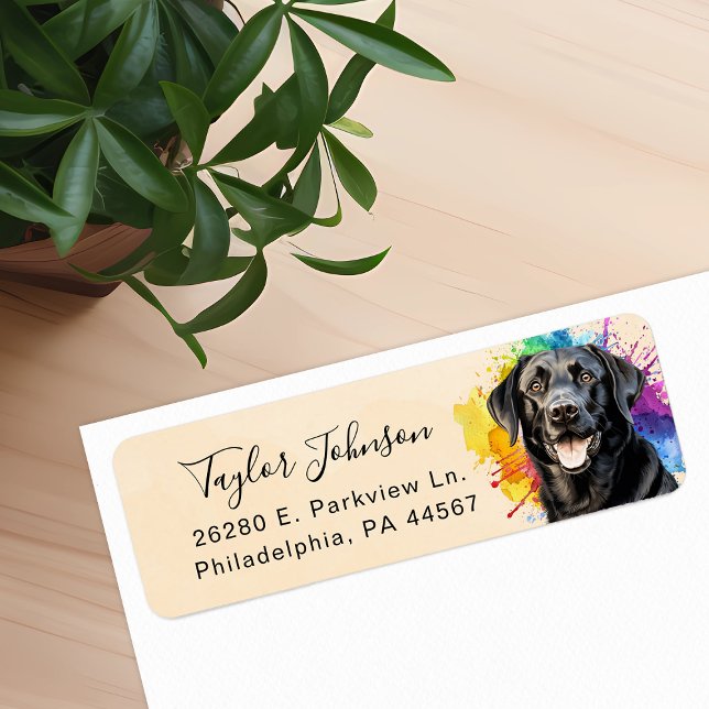 Étiquette d'adresse de retour de chien Labrador no (Créateur téléchargé)