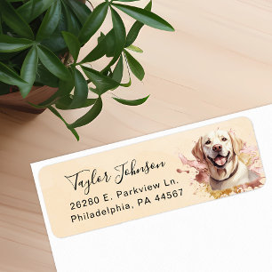 Étiquette d'adresse de retour de chien Labrador Re
