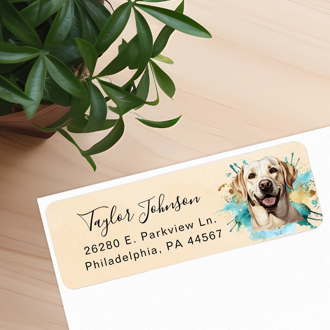 Étiquette d'adresse de retour de chien Labrador Re (Créateur téléchargé)