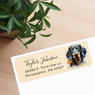 Étiquette d'adresse de retour de chien teckel