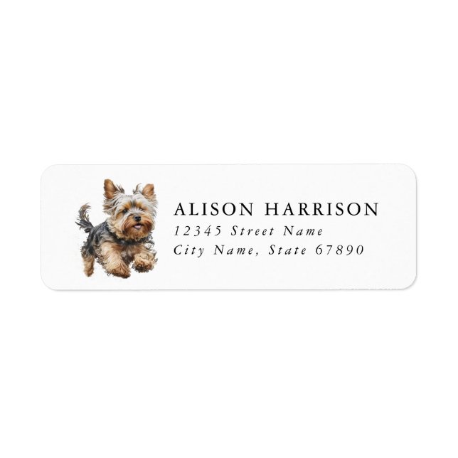 Étiquette d'adresse de retour de chien Terrier du  (Devant)