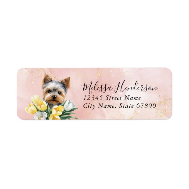 Étiquette d'adresse de retour de chien Terrier du  (Devant)