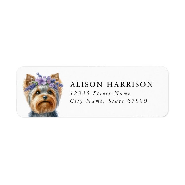 Étiquette d'adresse de retour de chien Terrier du  (Devant)