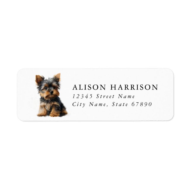Étiquette d'adresse de retour de chien Terrier du  (Devant)