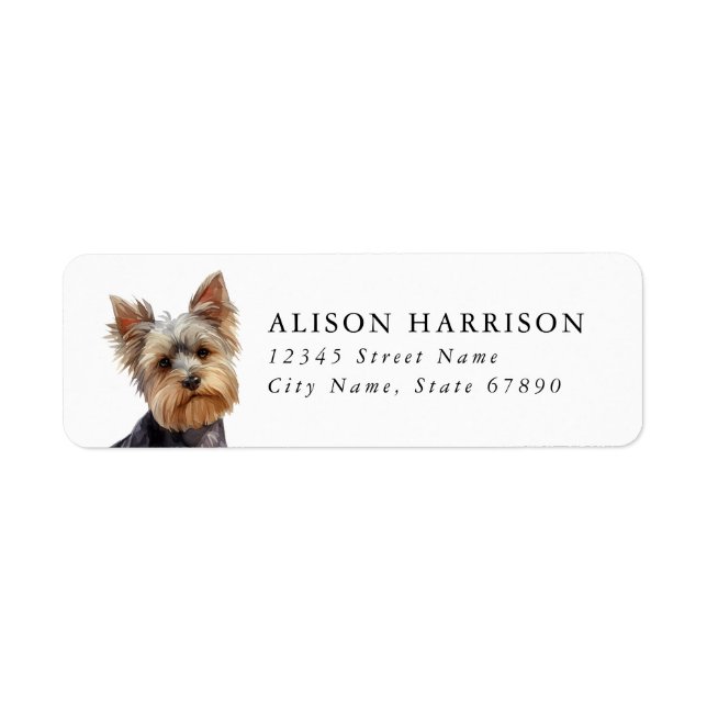 Étiquette d'adresse de retour de chien Terrier du  (Devant)